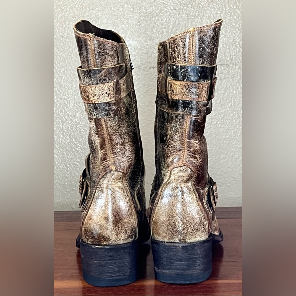 Five Worlds by Cordani Sonia Western Boots Distressed Leather Steampunk Boho - Picture 6 of 10